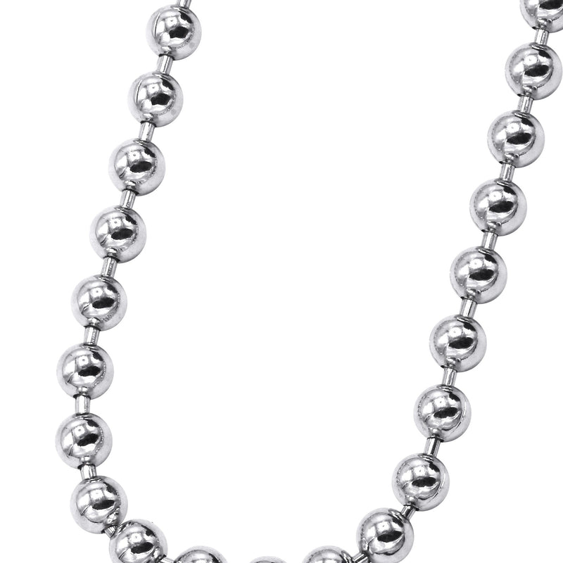 Silver Chain - Mens White Chain Ball/Bead Chain