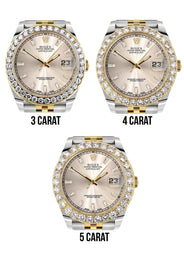 Rolex Datejust 41 Watch | 41 MM | 18K Yellow Gold & Stainless Steel | Custom Crème Baguette Diamond Dial | Jubilee Band