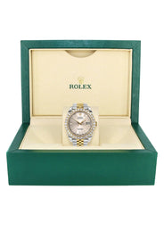 Rolex Datejust 41 Watch | 41 MM | 18K Yellow Gold & Stainless Steel | Custom Crème Baguette Diamond Dial | Jubilee Band