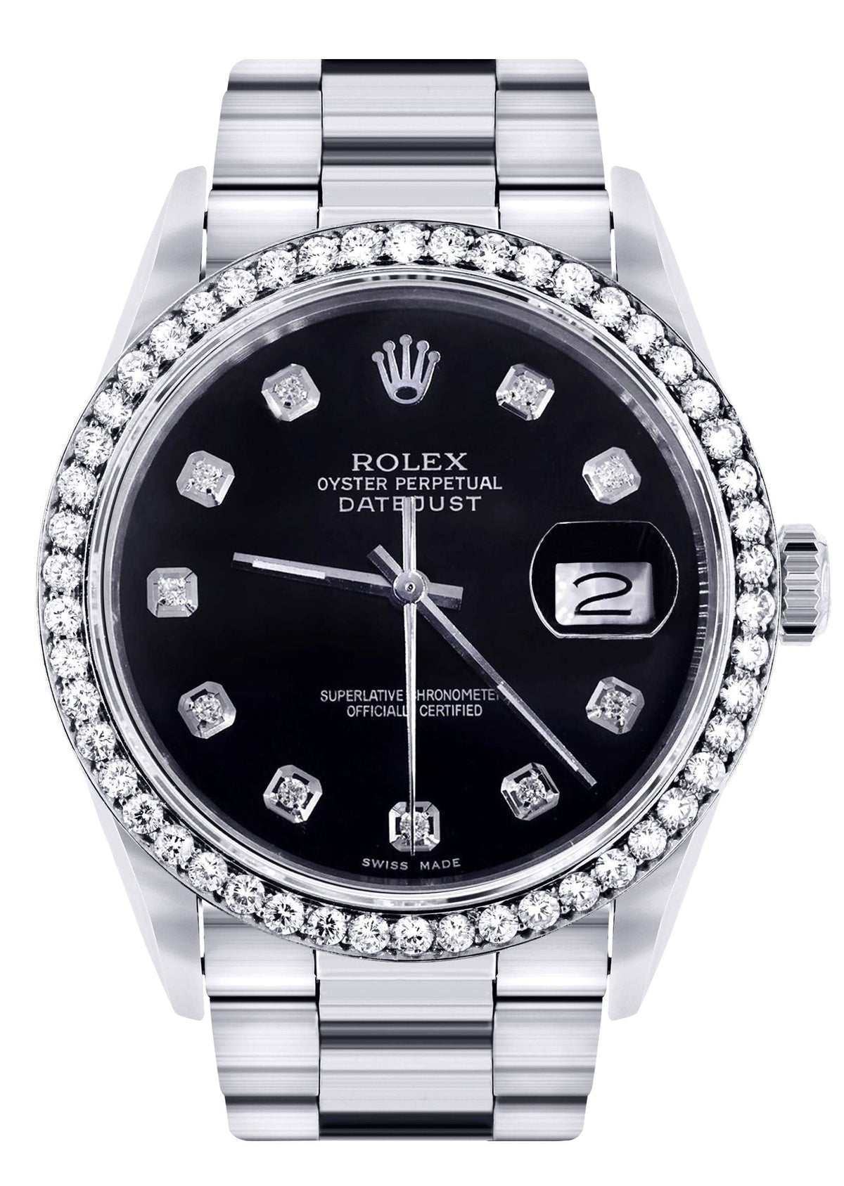 Mens Rolex Datejust  Watch 16200 | 36Mm | Black Dial | Oyster Band