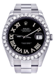 Rolex Datejust II Watch | 41 MM | Custom Black Roman Dial | Oyster Band