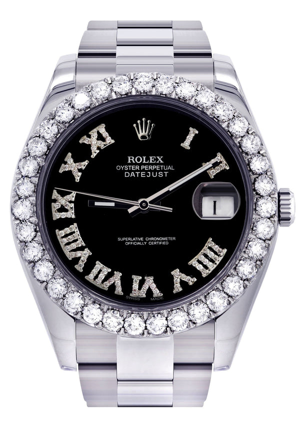 Rolex Datejust II Watch | 41 MM | Custom Black Roman Dial | Oyster Band