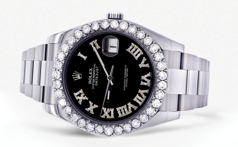 Rolex Datejust II Watch | 41 MM | Custom Black Roman Dial | Oyster Band