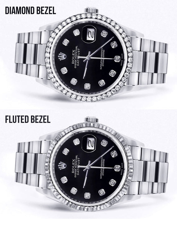 Mens Rolex Datejust  Watch 16200 | 36Mm | Black Dial | Oyster Band
