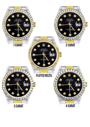 Gold Rolex Datejust Watch 16233 for Men | 36Mm | Black Dial | Oyster Band