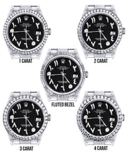 Diamond Mens  Rolex Datejust Watch 16200 | 36Mm | Black Arabic Diamond Dial | Oyster Band