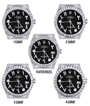 Diamond Mens Rolex Datejust Watch 16200 | 36Mm | Black Arabic Diamond Dial | Jubilee Band
