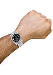 116200 | Hidden Clasp | Diamond Rolex Datejust Watch | 36Mm | Black Arabic Diamond Dial | Jubilee Band