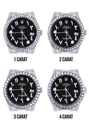 116200 | Hidden Clasp | Diamond Rolex Datejust Watch | 36Mm | Black Arabic Diamond Dial | Jubilee Band