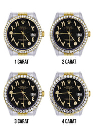 116233 | Hidden Clasp | Gold & Steel Rolex Datejust Watch | 36Mm | Black Arabic Diamond Dial | Jubilee Band