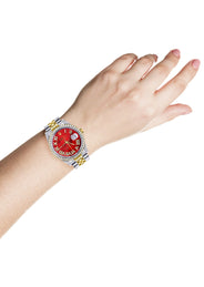 Womens Rolex Datejust Watch 16233 for Men  | 36Mm | Diamond Red Roman Dial | Jubilee Band