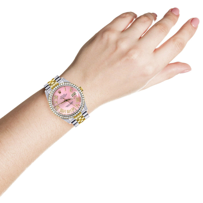 Womens Rolex Datejust Watch 16233 | 36Mm | Pink Roman Dial | Jubilee Band
