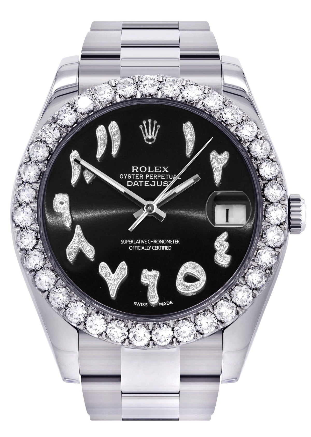 Rolex Datejust II Watch | 41 MM | Custom Black Arabic Dial | Oyster Band