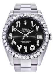 Rolex Datejust II Watch | 41 MM | Custom Black Arabic Dial | Oyster Band