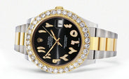 Rolex Datejust II Watch | 41 MM | 18K Yellow Gold & Stainless Steel | Custom Black Arabic Dial | Oyster Band