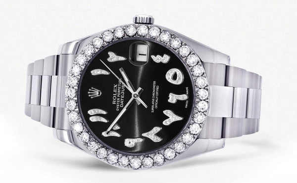Rolex Datejust II Watch | 41 MM | Custom Black Arabic Dial | Oyster Band