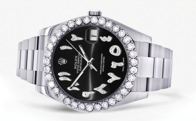 Rolex Datejust II Watch | 41 MM | Custom Black Arabic Dial | Oyster Band