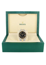Rolex Datejust II Watch | 41 MM | 18K Yellow Gold & Stainless Steel | Custom Black Arabic Dial | Oyster Band