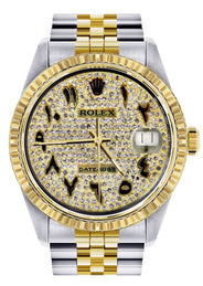 Mens Rolex Datejust Watch | 16233 | 36Mm | Diamond Gold Arabic Numeral | Jubilee Band
