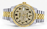 Mens Rolex Datejust Watch | 16233 | 36Mm | Diamond Gold Arabic Numeral | Jubilee Band