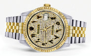 Womens Rolex Datejust Watch | 16233 | 36Mm | Diamond Gold Arabic Numeral | Fluted Bezel | Jubilee Band