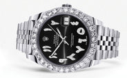 Rolex Datejust 41 Watch | 41 MM | Custom Black Arabic Diamond Dial | Jubilee Band