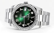 116200 | Rolex Datejust Watch | 36Mm | Green Black Arabic Dial | Oyster Band