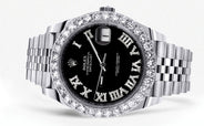 Rolex Datejust 41 Watch | 41 MM | Custom Black Roman Diamond Dial | Jubilee Band