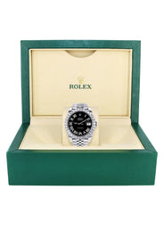 Rolex Datejust 41 Watch | 41 MM | Custom Black Roman Diamond Dial | Jubilee Band
