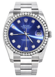 116200 | Rolex Datejust Watch | 36Mm | Blue Dial | Oyster Band