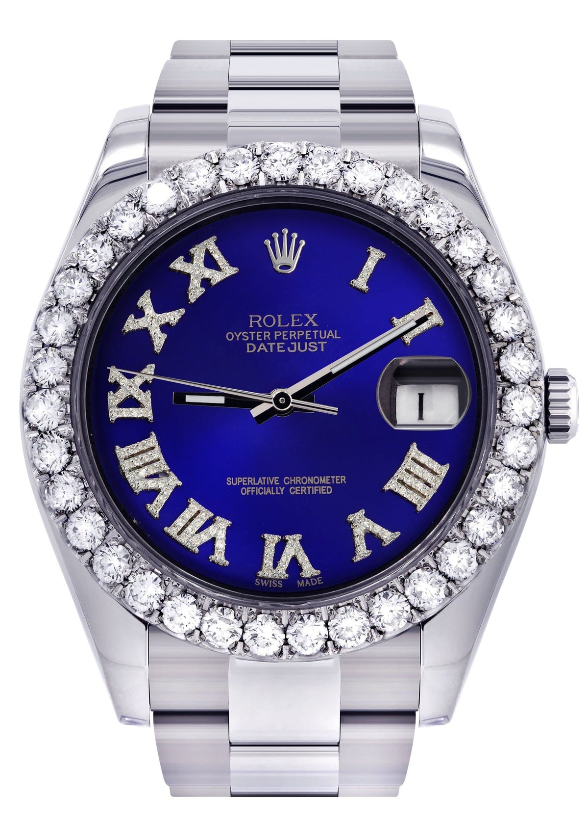 Rolex Datejust II Watch | 41 MM | Custom Blue Roman Dial | Oyster Band