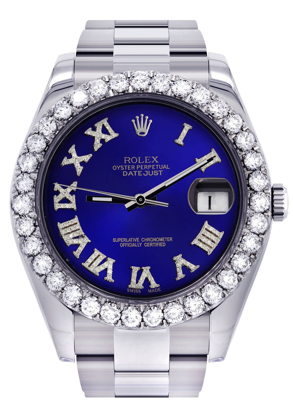 Rolex Datejust II Watch | 41 MM | Custom Blue Roman Dial | Oyster Band