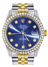 Gold Rolex Datejust Watch 16233 Two Tone for Men | 36Mm | Blue Dial | Jubilee Band