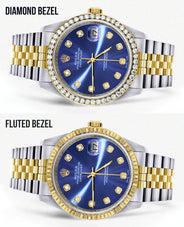 Gold Rolex Datejust Watch 16233 Two Tone for Men | 36Mm | Blue Dial | Jubilee Band