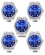 Diamond Mens  Rolex Datejust Watch 16200 | 36Mm | Royal Blue Arabic Diamond Dial | Oyster Band