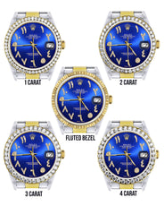 Gold & Steel Rolex Datejust Watch 16233 for Men | 36Mm | Royal Blue Arabic Diamond Dial | Oyster Band