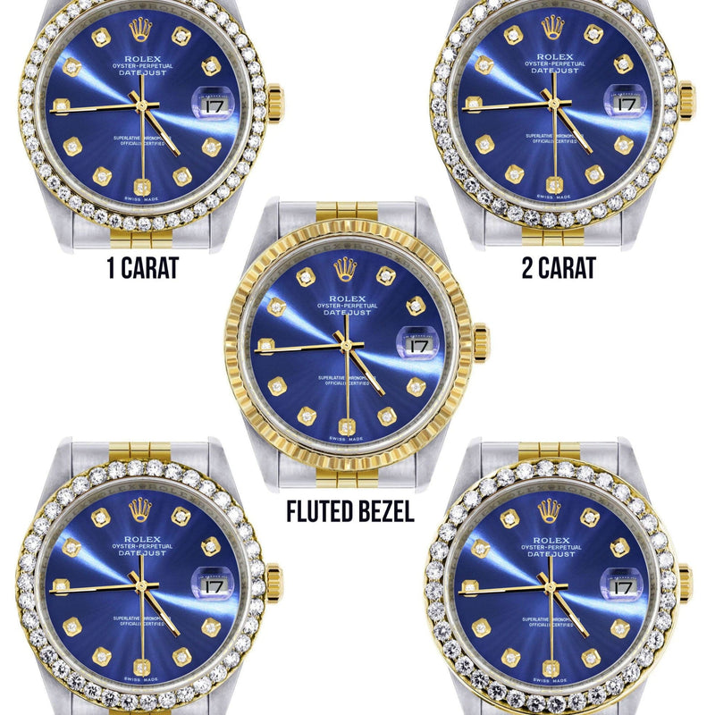 Gold Rolex Datejust Watch 16233 Two Tone for Men | 36Mm | Blue Dial | Jubilee Band