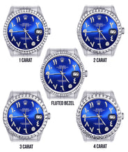 Diamond Mens Rolex Datejust Watch 16200 | 36Mm | Royal Blue Arabic Diamond Dial | Jubilee Band
