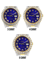 Rolex Datejust II Watch | 41 MM | 18K Yellow Gold & Stainless Steel | Custom Blue Roman Dial | Oyster Band