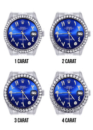 116200 | Hidden Clasp | Diamond Rolex Datejust Watch | 36Mm | Royal Blue Arabic Diamond Dial | Jubilee Band