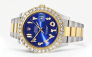 Rolex Datejust II Watch | 41 MM | 18K Yellow Gold & Stainless Steel | Custom Blue Arabic Dial | Oyster Band