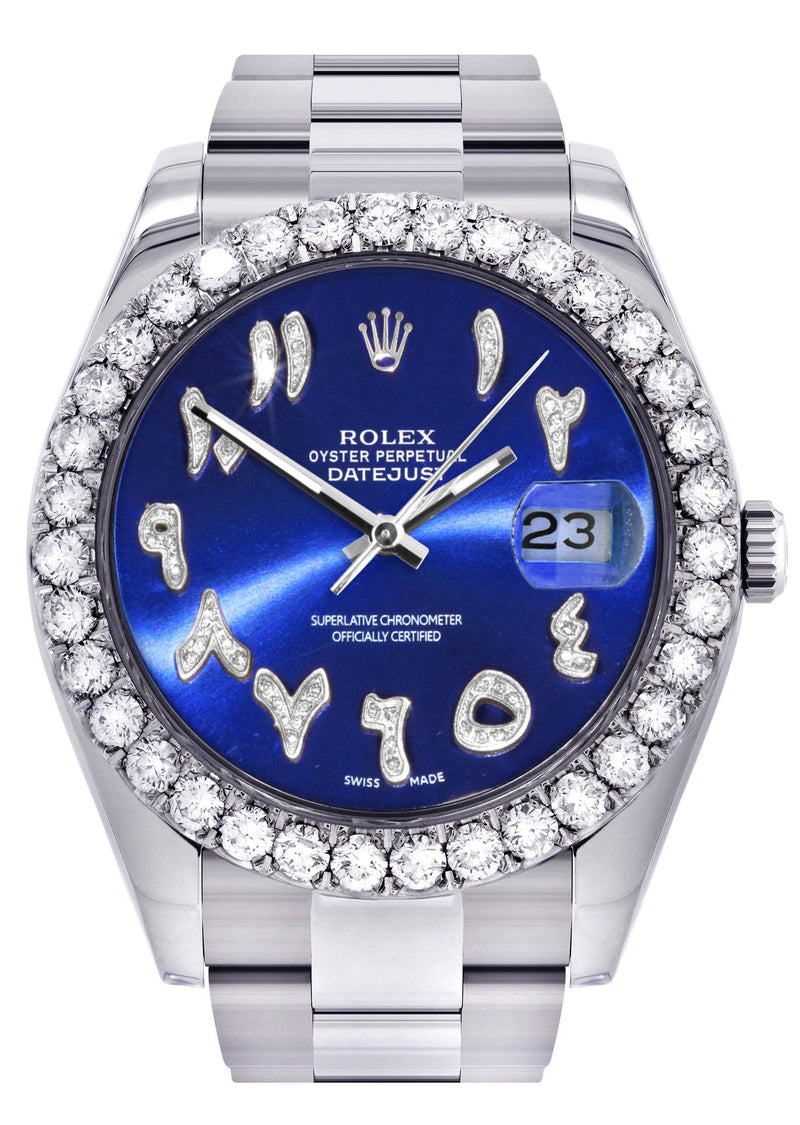 Rolex Datejust II Watch | 41 MM | Custom Blue Arabic Dial | Oyster Band