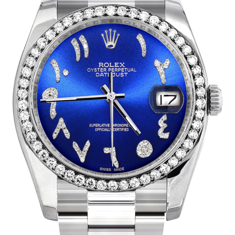116200 | Rolex Datejust Watch | 36Mm | Blue Arabic Dial | Oyster Band