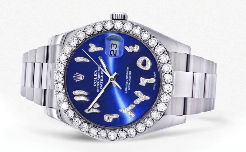 Rolex Datejust II Watch | 41 MM | Custom Blue Arabic Dial | Oyster Band