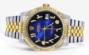 Womens Rolex Datejust Watch 16233 Two Tone | 36Mm | Blue Black Arabic Dial | Fluted Bezel | Jubilee Band