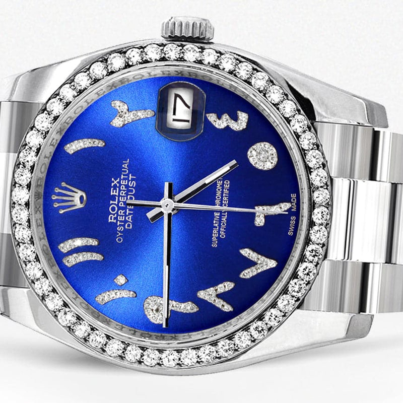 116200 | Rolex Datejust Watch | 36Mm | Blue Arabic Dial | Oyster Band