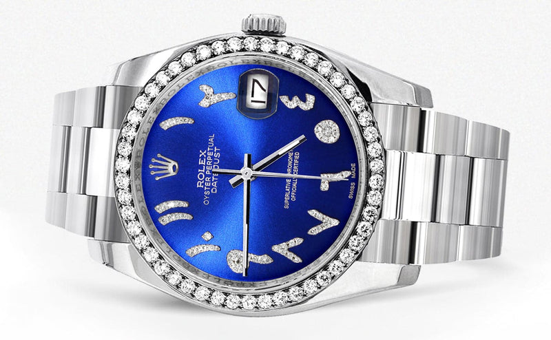 116200 | Rolex Datejust Watch | 36Mm | Blue Arabic Dial | Oyster Band