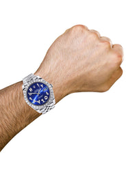 Rolex Datejust 41 Watch | 41 MM | Custom Blue Arabic Diamond Dial | Jubilee Band