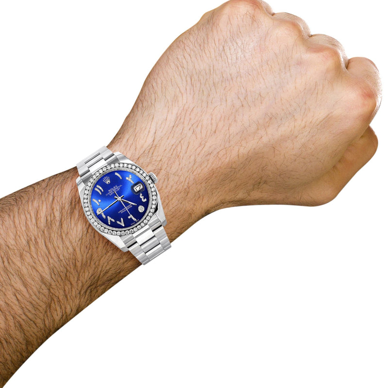 116200 | Rolex Datejust Watch | 36Mm | Blue Arabic Dial | Oyster Band