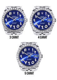 Rolex Datejust 41 Watch | 41 MM | Custom Blue Arabic Diamond Dial | Jubilee Band
